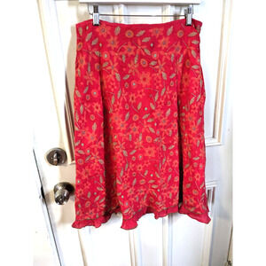 Johnny was midi skirt, dark pink, embroidered, flowy